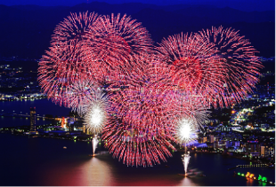 琵琶湖の花火の写真